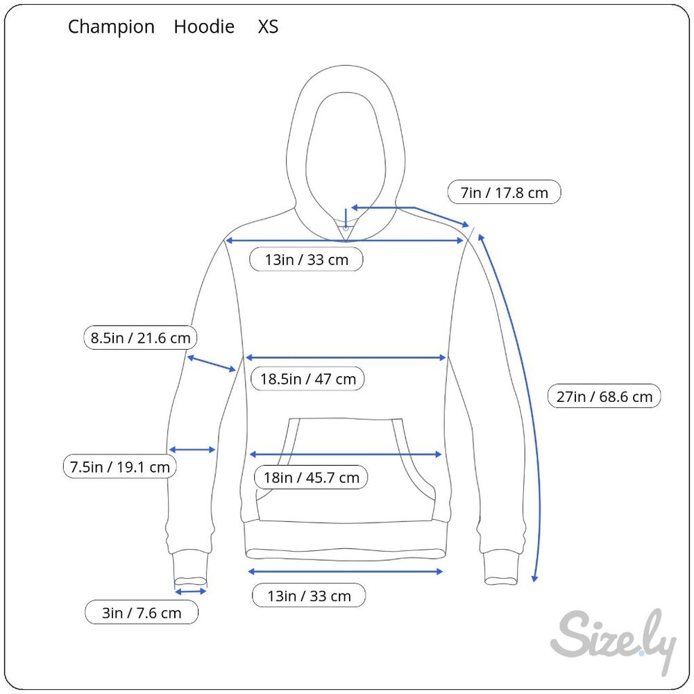 Vintage Champion Reverse Weave Hoodie All Over Print Blue XS Small Logo - Picture 9 of 9